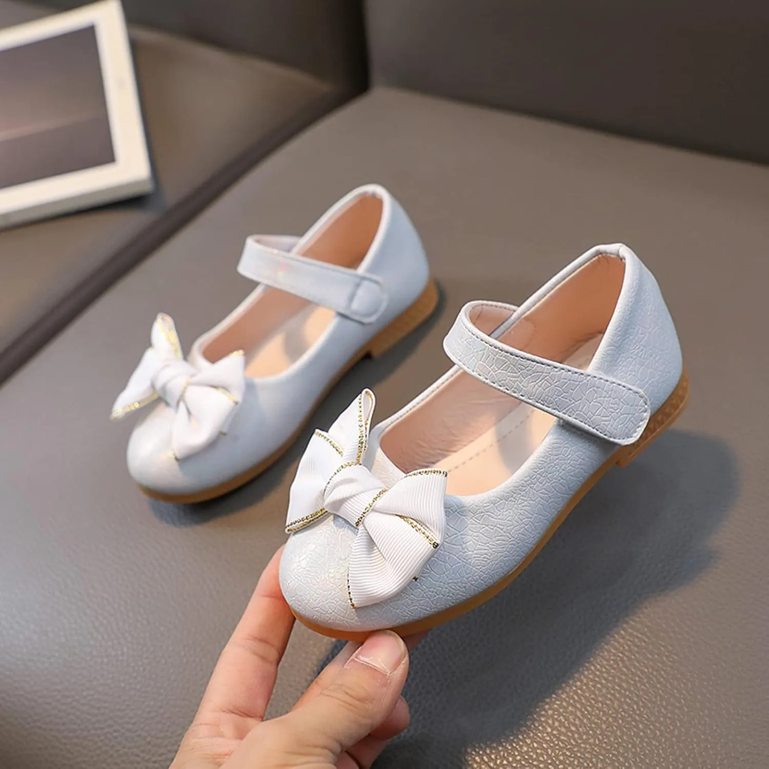 Girls Mary Jane Toddler Flower Girl Dress Shoes Little Girl Ballet Uniform Flat?? Bow Strap for Wedding Part?? School