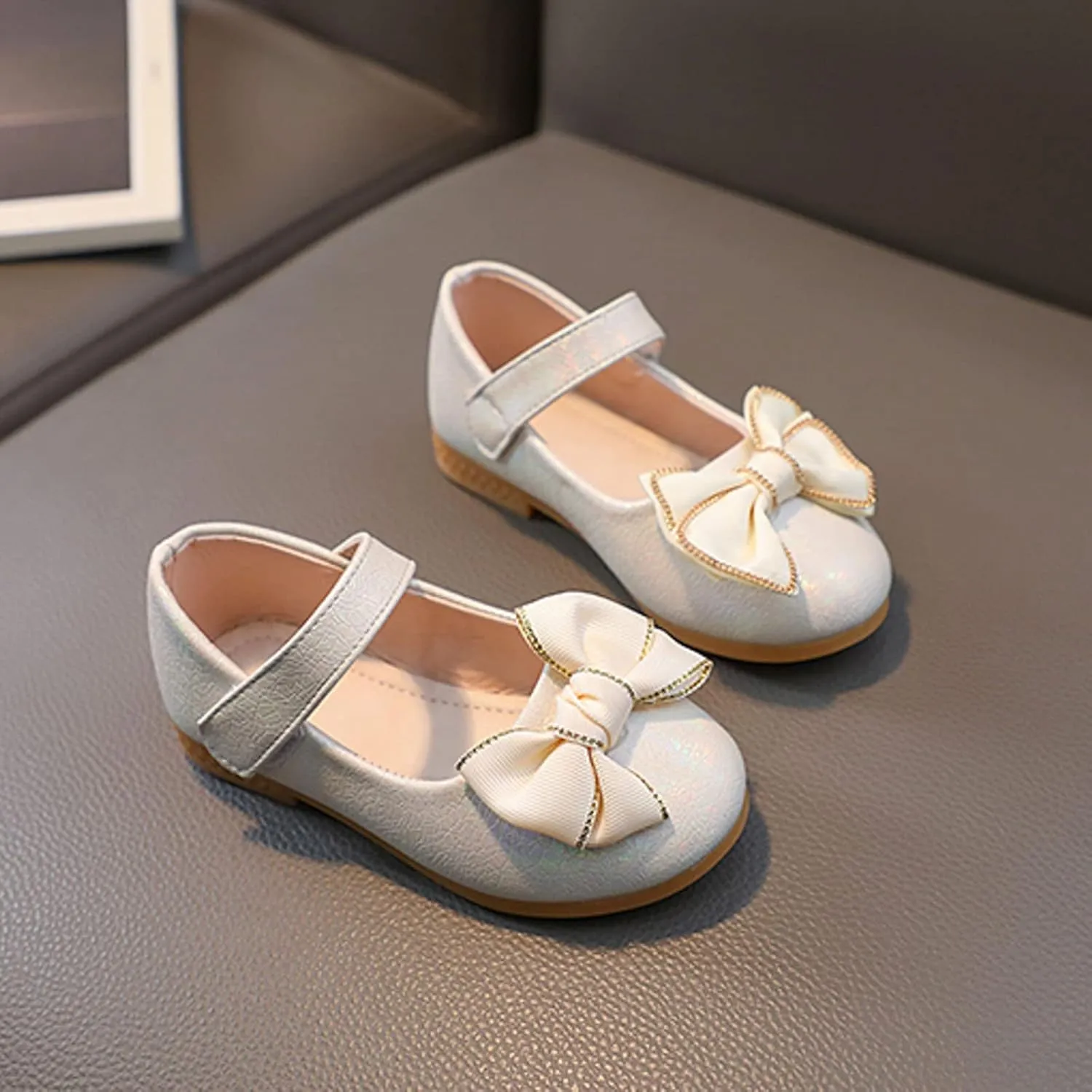 Girls Mary Jane Toddler Flower Girl Dress Shoes Little Girl Ballet Uniform Flat?? Bow Strap for Wedding Part?? School