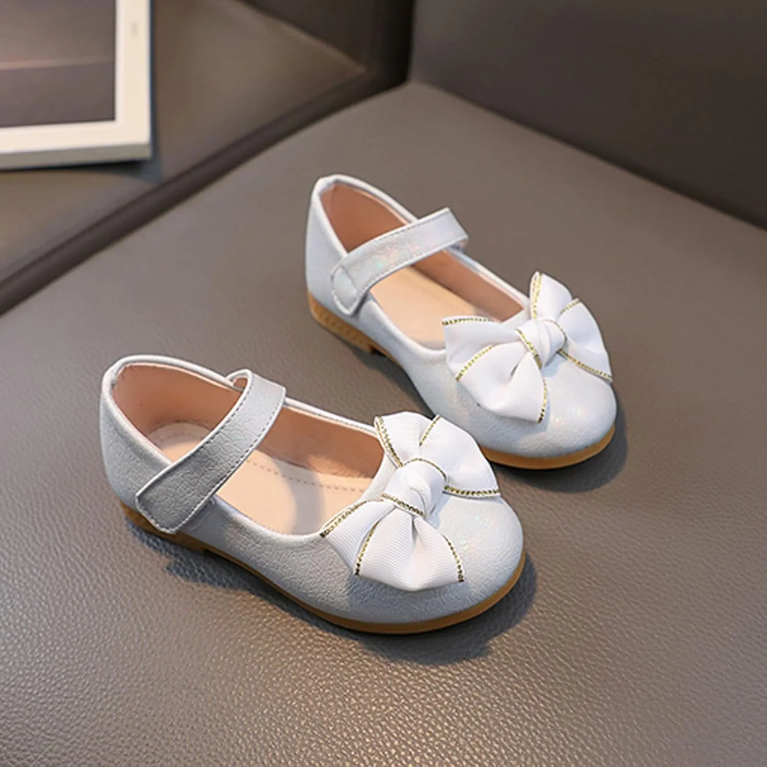 Girls Mary Jane Toddler Flower Girl Dress Shoes Little Girl Ballet Uniform Flat?? Bow Strap for Wedding Part?? School