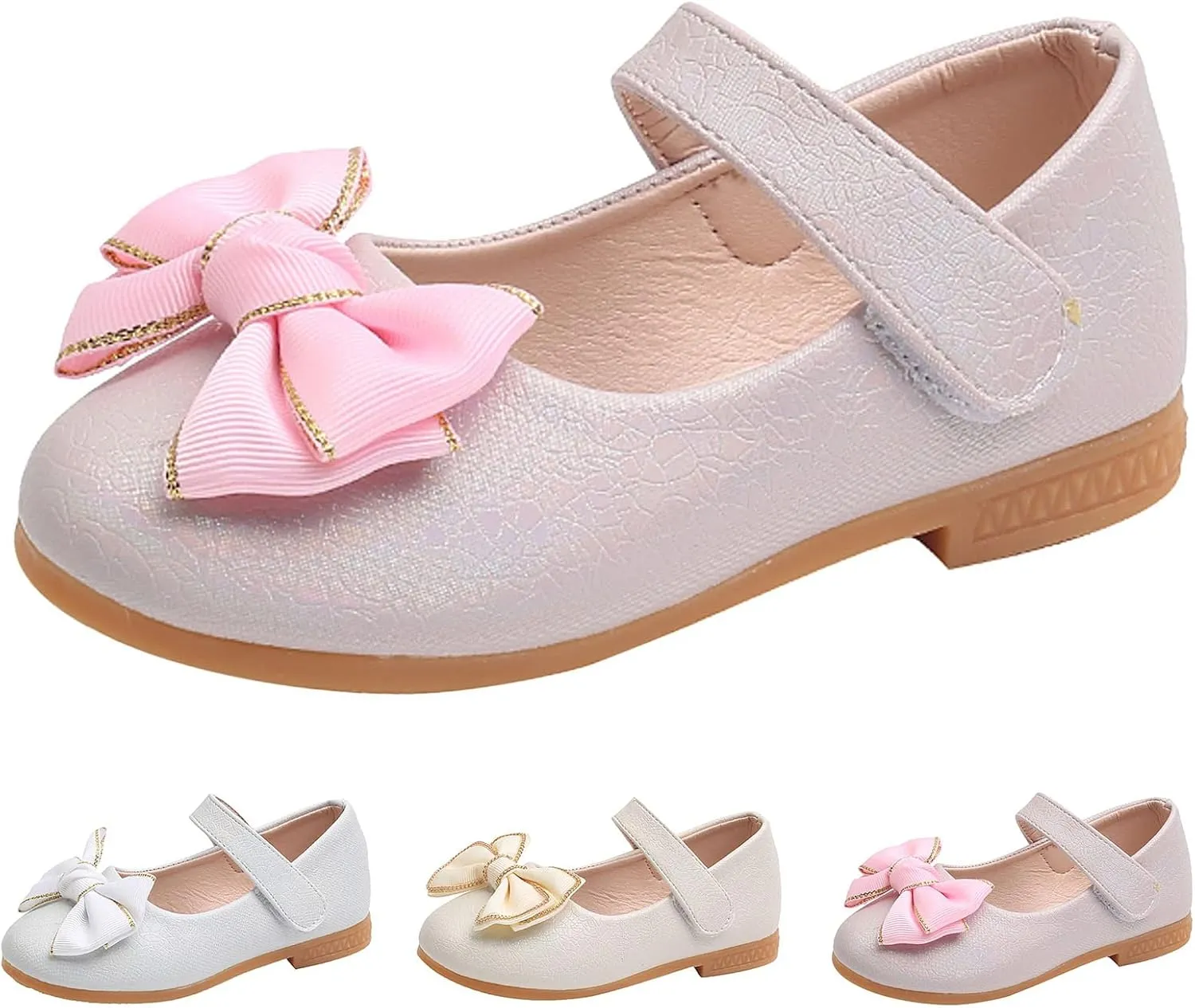 Girls Mary Jane Toddler Flower Girl Dress Shoes Little Girl Ballet Uniform Flat?? Bow Strap for Wedding Part?? School