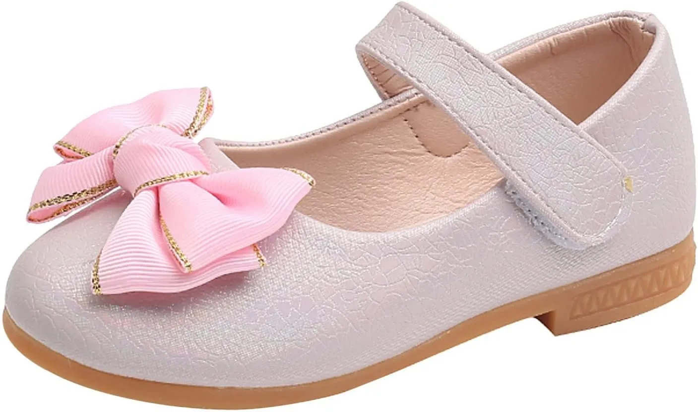 Girls Mary Jane Toddler Flower Girl Dress Shoes Little Girl Ballet Uniform Flat?? Bow Strap for Wedding Part?? School