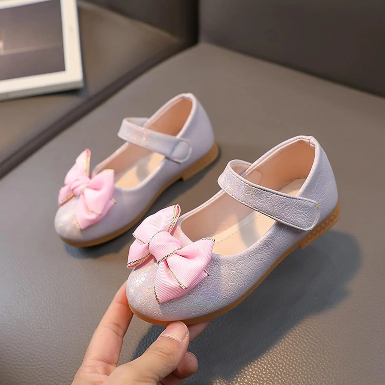 Girls Mary Jane Toddler Flower Girl Dress Shoes Little Girl Ballet Uniform Flat?? Bow Strap for Wedding Part?? School