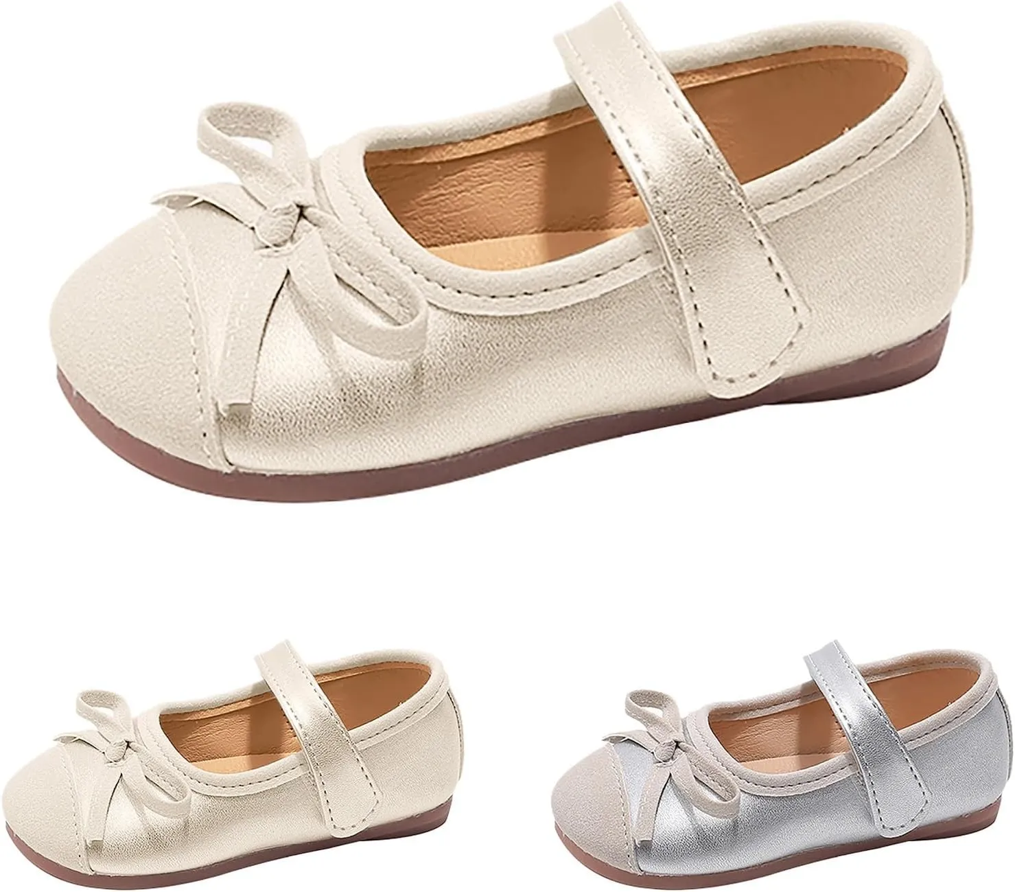 Glittery Mary Jane Flat?? for Toddler Girls Little-Kids Princess Wedding Ballet Dress Shoes Soft Strap Ballerina