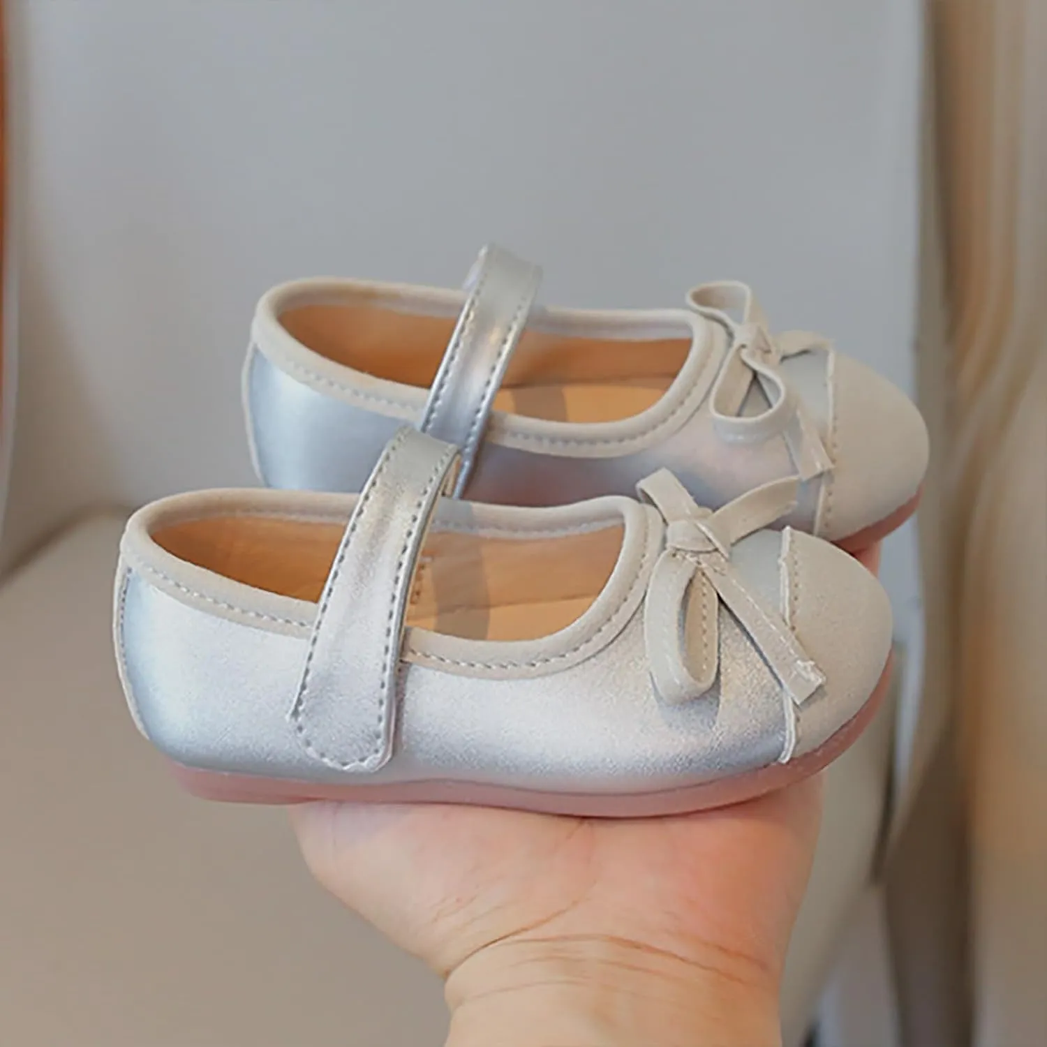 Glittery Mary Jane Flat?? for Toddler Girls Little-Kids Princess Wedding Ballet Dress Shoes Soft Strap Ballerina