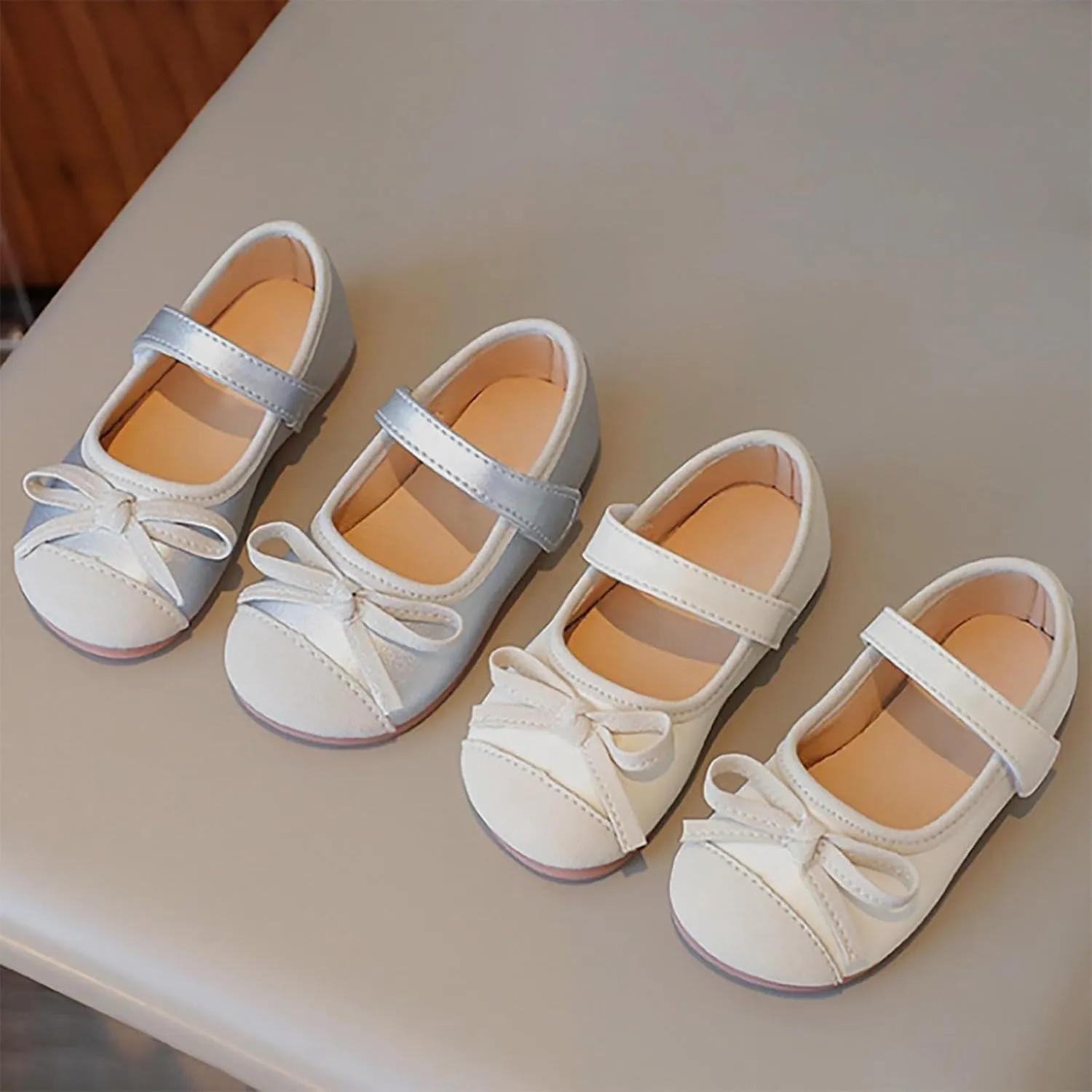 Glittery Mary Jane Flat?? for Toddler Girls Little-Kids Princess Wedding Ballet Dress Shoes Soft Strap Ballerina