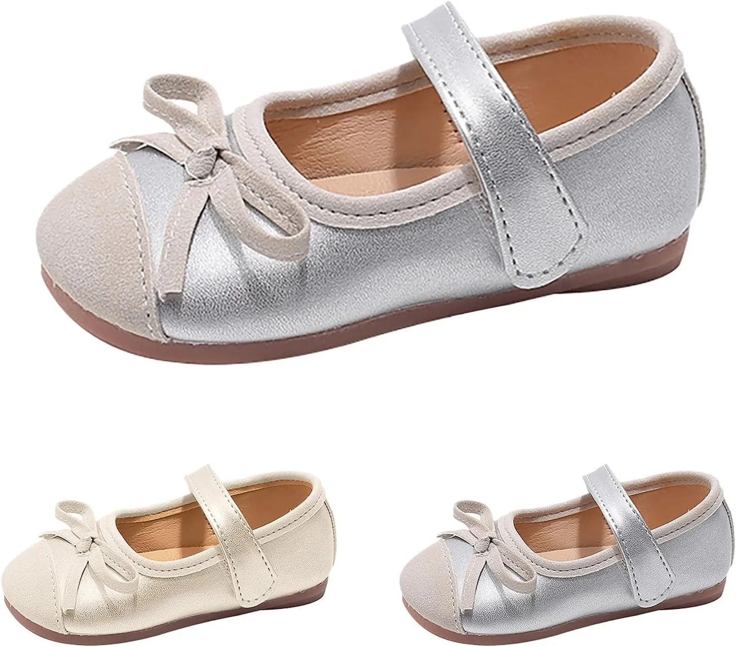 Glittery Mary Jane Flat?? for Toddler Girls Little-Kids Princess Wedding Ballet Dress Shoes Soft Strap Ballerina