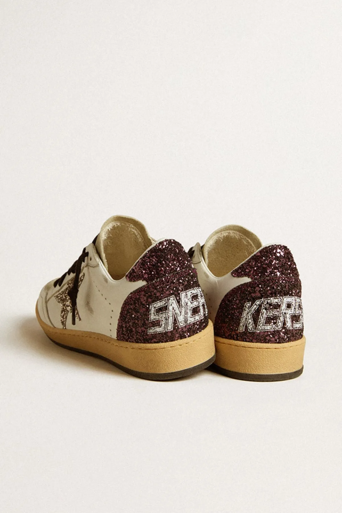 Golden Goose Ball Star Sneaker - White/ Eggnog/ Cabernet