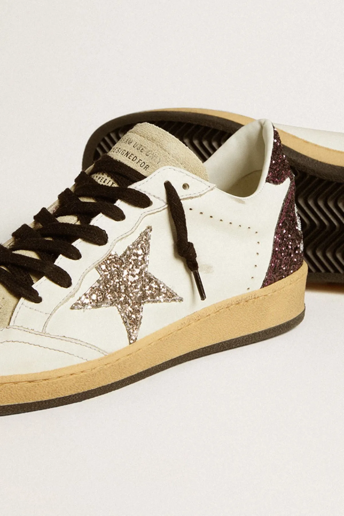 Golden Goose Ball Star Sneaker - White/ Eggnog/ Cabernet