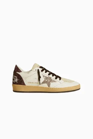 Golden Goose Ball Star Sneaker - White/ Eggnog/ Cabernet