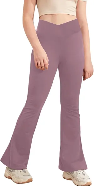 Hansber Kids Girls Jazz Hip Hop Dance Pants Loose Bootcut Gymnastics Yoga Sweatpants Trousers Bottoms