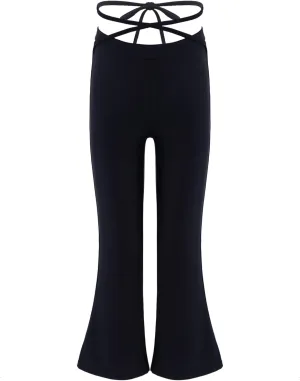 Hansber Kids Girls Jazz Hip Hop Dance Pants Loose Bootcut Gymnastics Yoga Sweatpants Trousers Bottoms