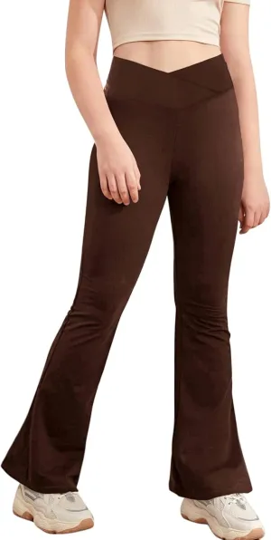 Hansber Kids Girls Jazz Hip Hop Dance Pants Loose Bootcut Gymnastics Yoga Sweatpants Trousers Bottoms