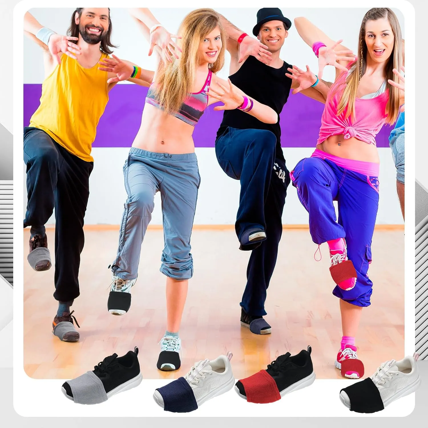 Haysandy 8 Pairs Dance Shoe Covers Over Shoes Socks for Dancer Women