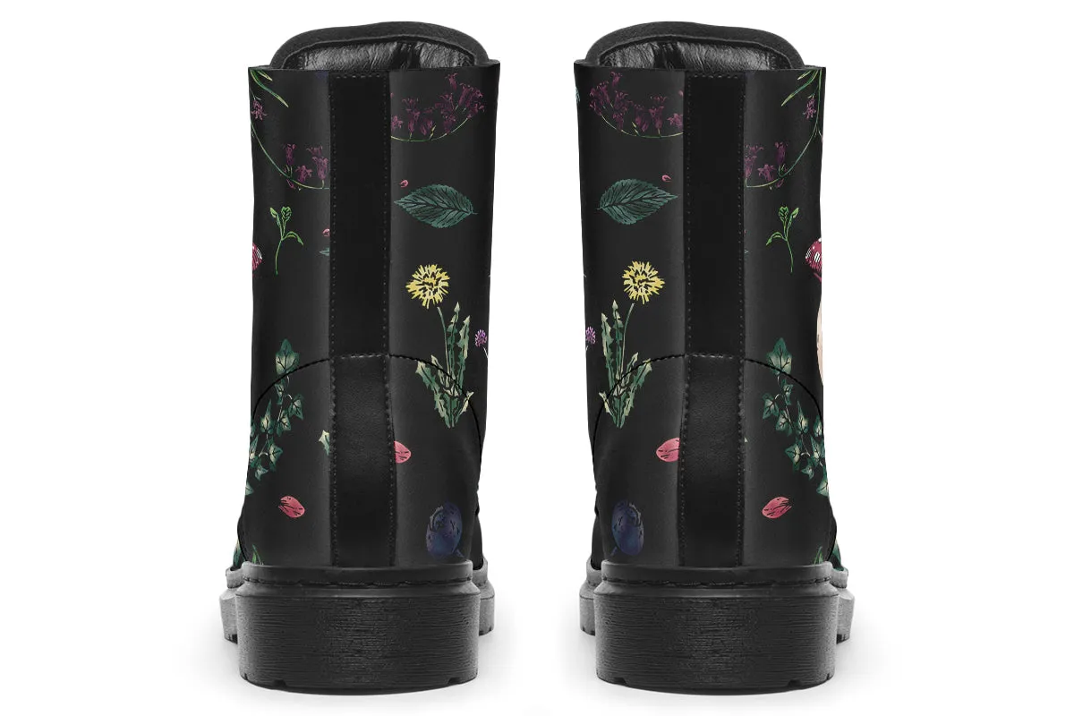 Herbology Boots - Vegan Leather Doc-Style Boots with Durable Stitched on Soles