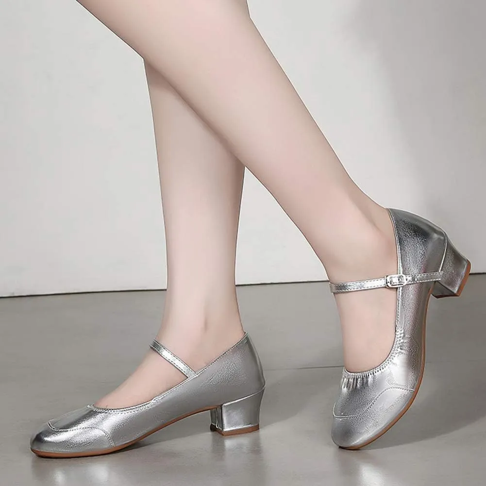 HIPPOSEUS Women Character Shoes Low Heel Latin Ballroom Salsa Tango Teacher Dance Shoes