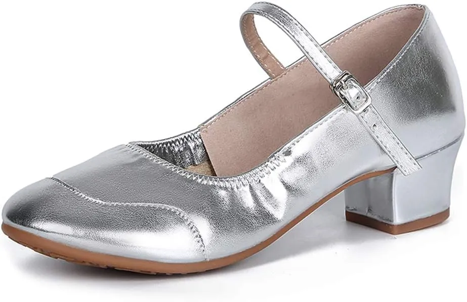 HIPPOSEUS Women Character Shoes Low Heel Latin Ballroom Salsa Tango Teacher Dance Shoes