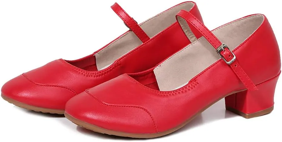 HIPPOSEUS Women Character Shoes Low Heel Latin Ballroom Salsa Tango Teacher Dance Shoes