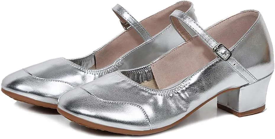 HIPPOSEUS Women Character Shoes Low Heel Latin Ballroom Salsa Tango Teacher Dance Shoes