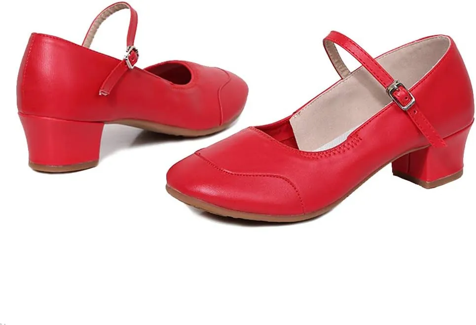 HIPPOSEUS Women Character Shoes Low Heel Latin Ballroom Salsa Tango Teacher Dance Shoes