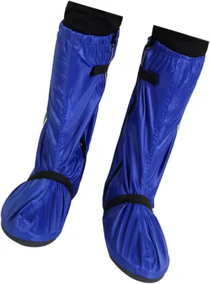 HOMSFOU 1 Pair Oxford Cloth High Rain Boot Cover Waterproof Shoes Cover Reflective Strip Fit for Men Women