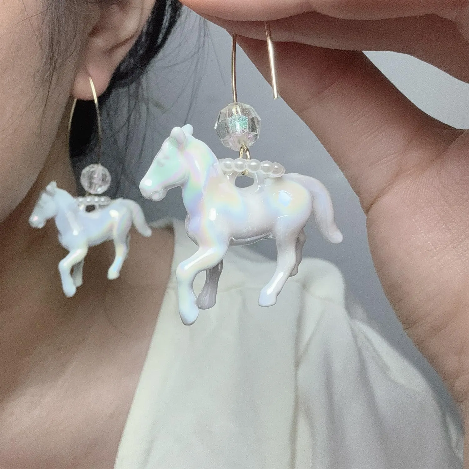 Horse Earrings Funny Animal Earrings for Derby Celebrations Horse Racing Western Jewelry Horse Gifts Kentucky Outfits for Women