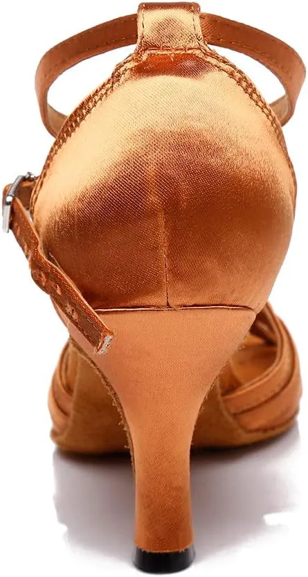 HROYL Latin Dance Shoes Women Waltz Shoes for Girls Salsa Ballroom Dance Shoes Wedding Dance Shoes for Women,Model YCD8