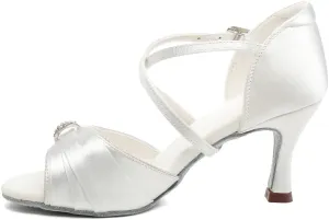 HROYL Women's Latin Salsa Dance Shoes for Ballroom Performence Practice Professional Dancing Shoes EM3037