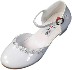 iGirlDress Patent Leather Party Shoe with Crystal Flowers