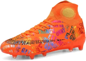 Indoor Youth Football Cleats,Outdoor Sports Fg/Ag Cleats Men Football Shoes,High-Top Comfortable Turf Kids Soccer Cleats,Breathable Lightweight,for Athletics