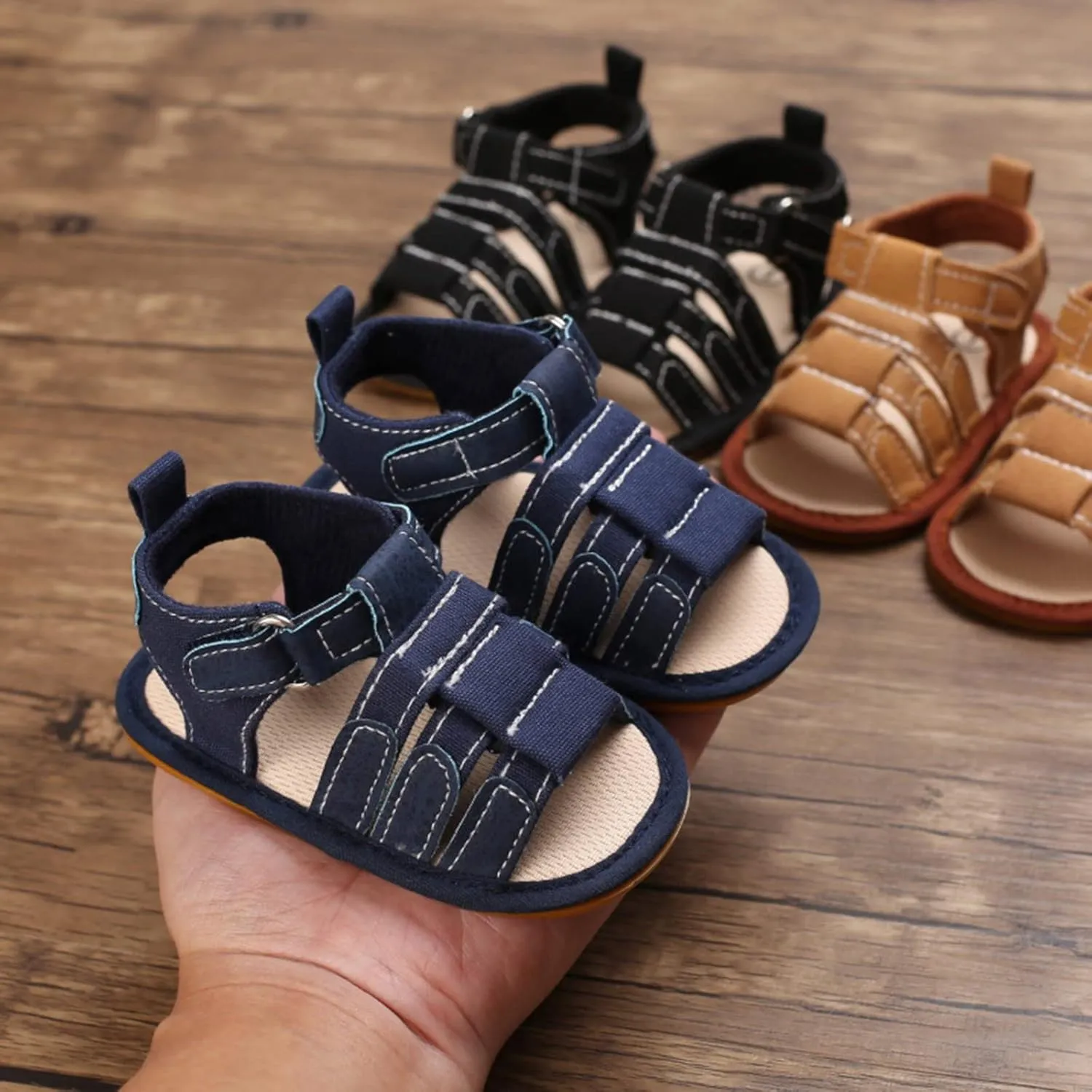 Infant Baby Summer Beach Sandals Toddler Boys Girls Non Slip Soft Rubber Sole Open-Toe Toddler Indoor Outdoor Shoes