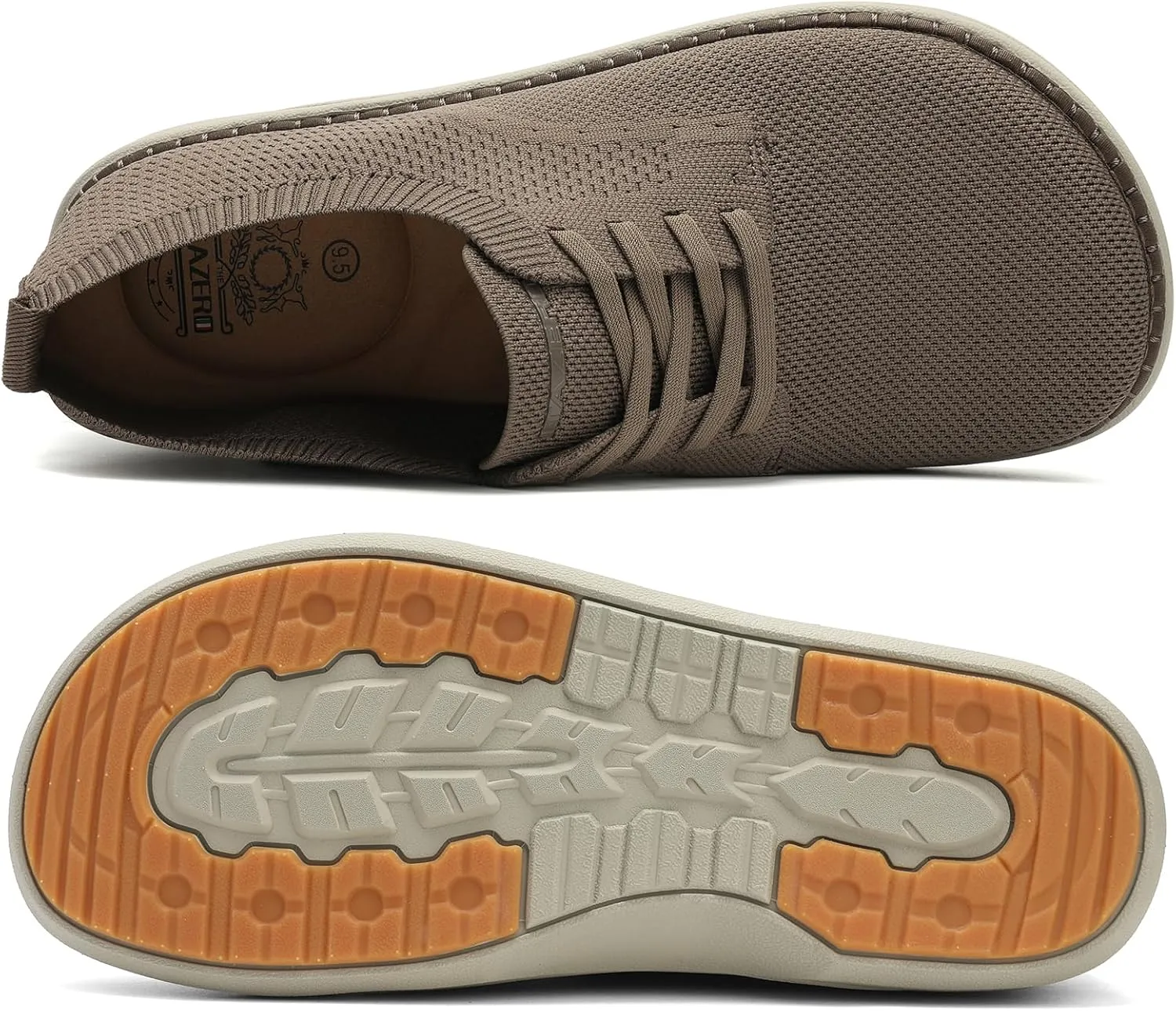 ITAZERO Men's Wide Toe Box Mesh Shoes Business Casual Wide Width Walking Shoes with Arch Support Insole for Plantar Fasciitis