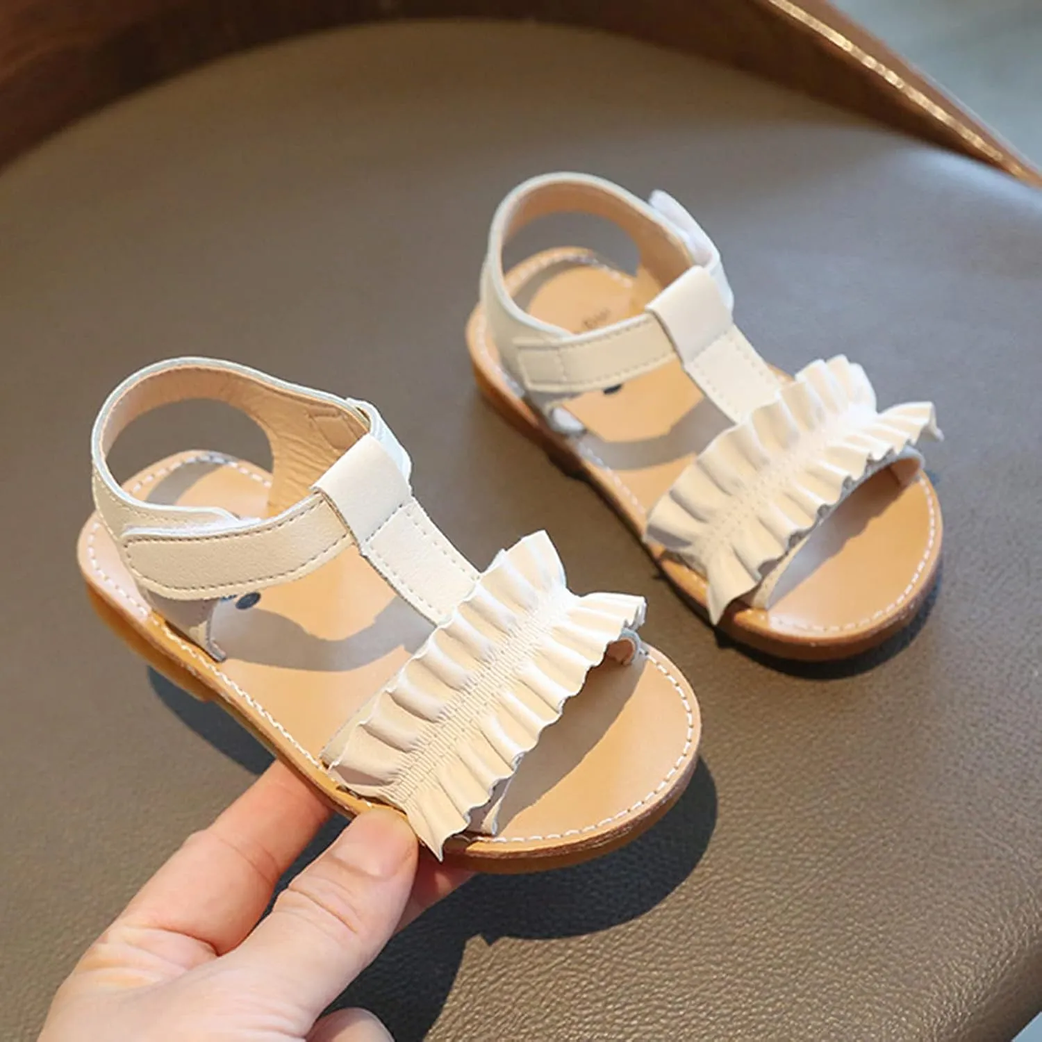 Jelly Sandals for Girls Size 4 Children Kids Non-slip Princess Ruffles Shoes Little Girls High Heel Sandals
