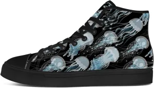 Jellyfish Shoes for Men Women High Top Canvas Sneakers Lace Up Casual Walking Shoes Gifts for Boyfriend Girlfriend