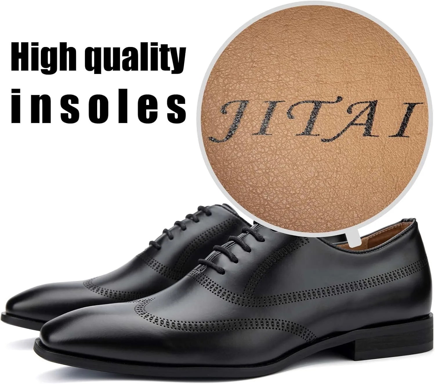 JITAI Mens Oxford Shoes Mens Casual Dress Shoes Lace Up Fashion Shoes Formal