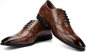 JITAI Mens Oxford Shoes Mens Casual Dress Shoes Lace Up Fashion Shoes Formal