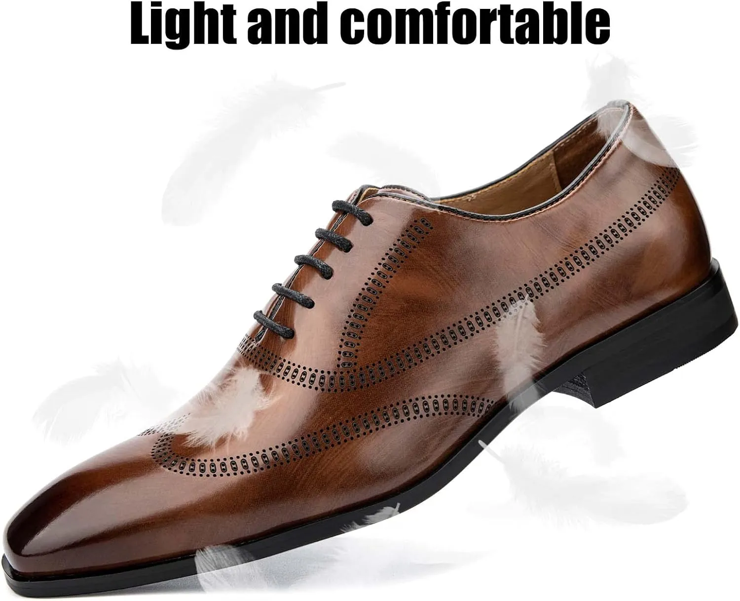 JITAI Mens Oxford Shoes Mens Casual Dress Shoes Lace Up Fashion Shoes Formal