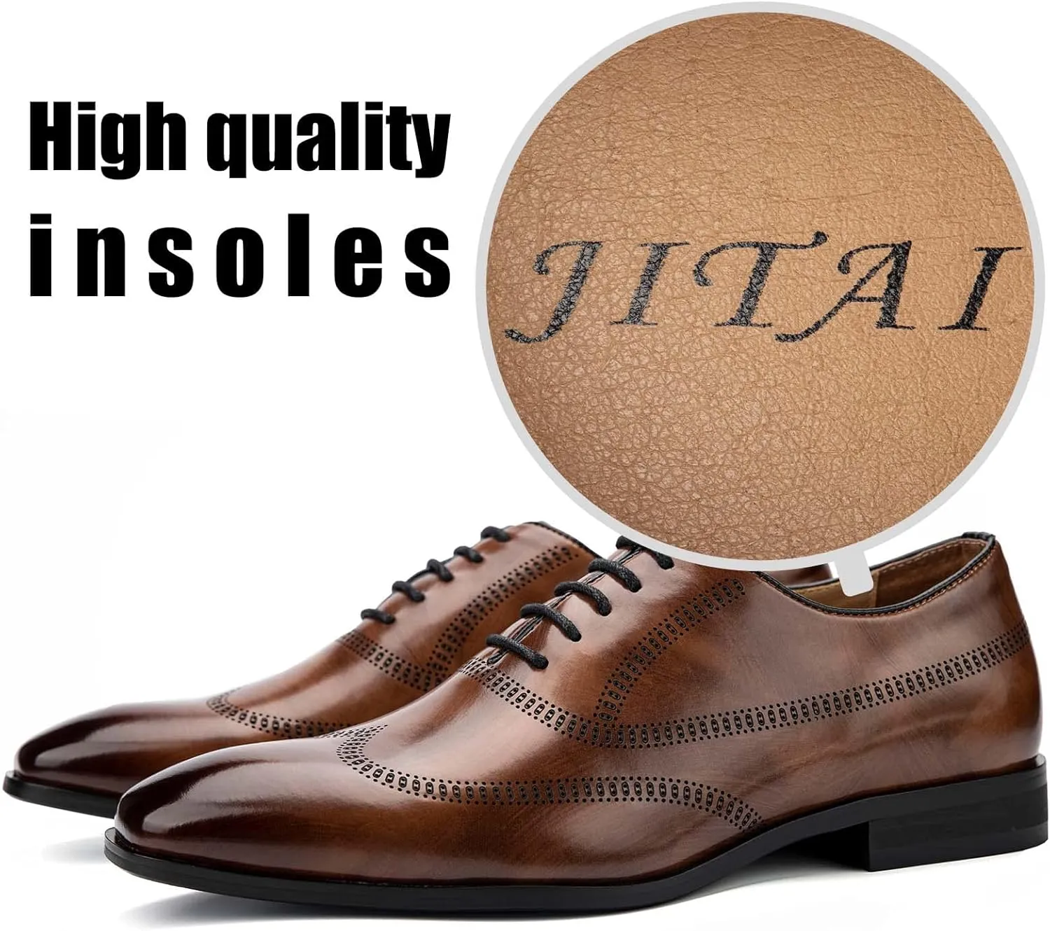 JITAI Mens Oxford Shoes Mens Casual Dress Shoes Lace Up Fashion Shoes Formal
