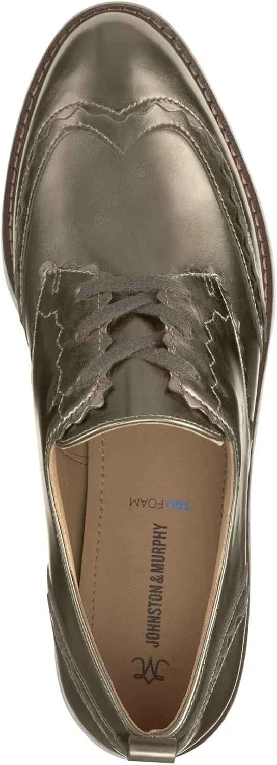 Johnston & Murphy Mitzi Scalloped Oxford Shoes for Women ?C 1.25?? Platform Shoes, Women??s Slip On Oxfords