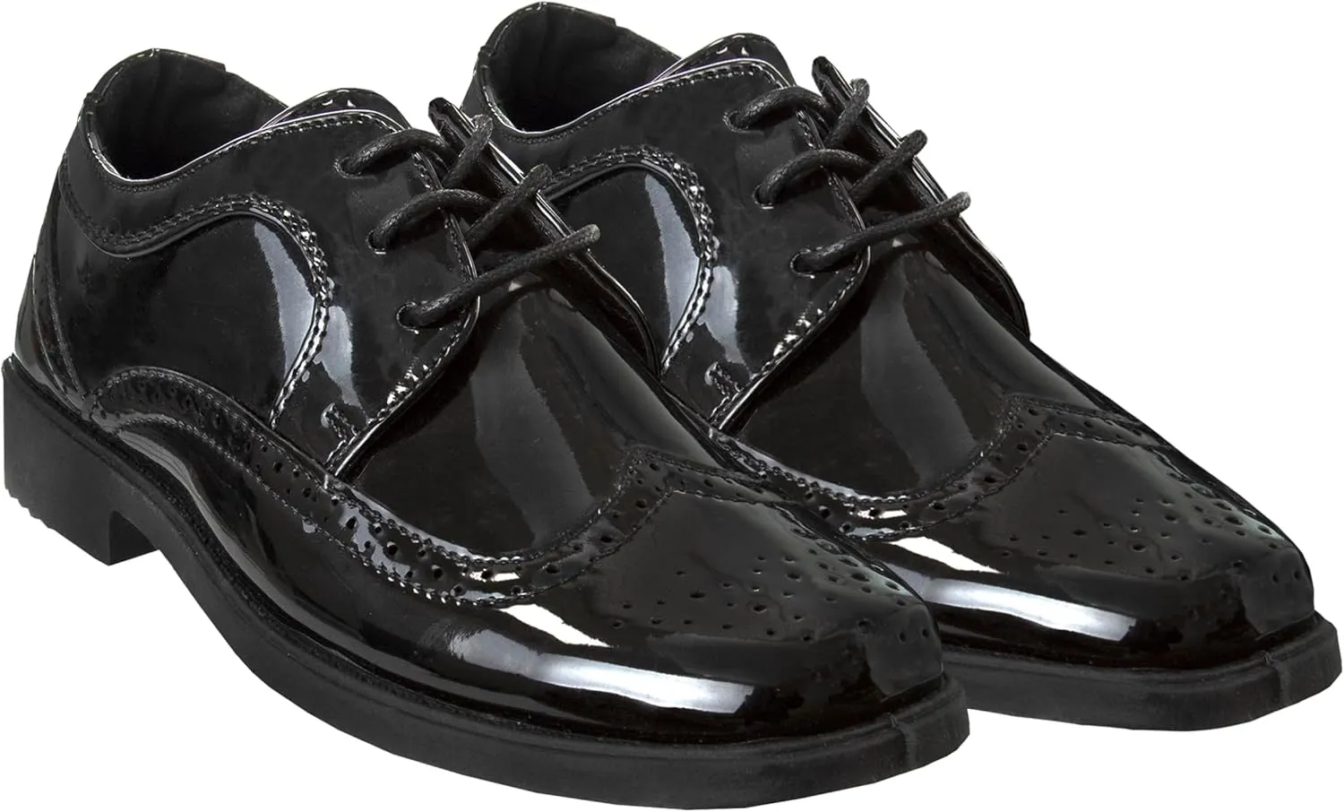 Josmo Boys Classic Comfort Oxford Shoe - Wing Tip Formal Dress Shoes lace up - Black/Brown (Sizes: 7-10 Toddler / 11-2 Little Kid / 3-6 Big Kid)