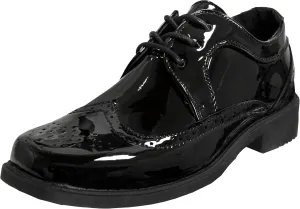Josmo Boys Classic Comfort Oxford Shoe - Wing Tip Formal Dress Shoes lace up - Black/Brown (Sizes: 7-10 Toddler / 11-2 Little Kid / 3-6 Big Kid)