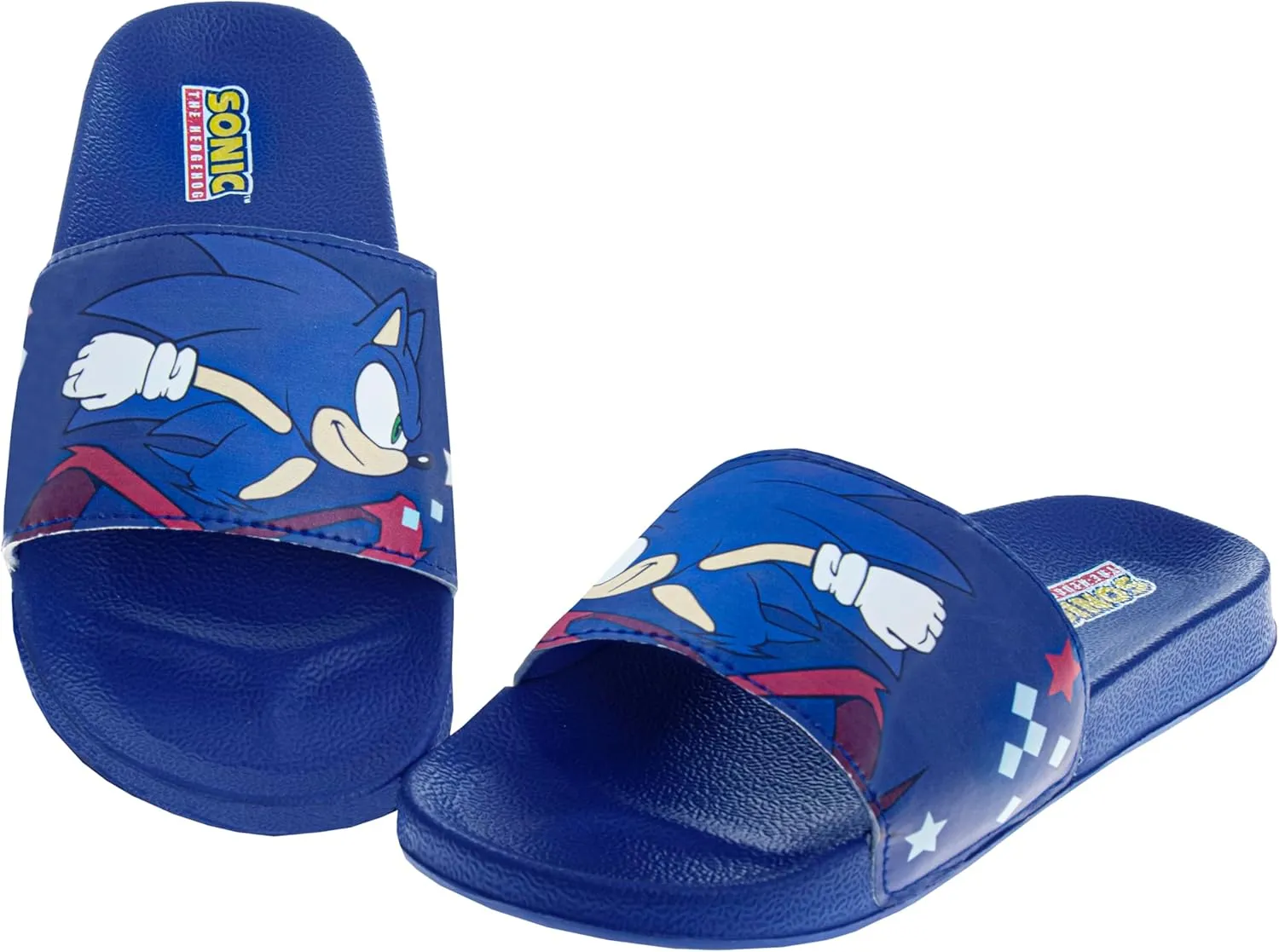Josmo Kids Sonic Slide Open Toe - Boys Sandals Sonic the Hedgehog SlipOn Slides (sizes: 13 little kid / 1-4 big kid)