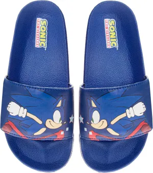 Josmo Kids Sonic Slide Open Toe - Boys Sandals Sonic the Hedgehog SlipOn Slides (sizes: 13 little kid / 1-4 big kid)