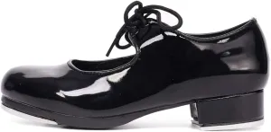 JUODVMP Tap Shoes for Women Black Leather Ballroom Dance Shoes,Model VS-WX-YDS-TAP
