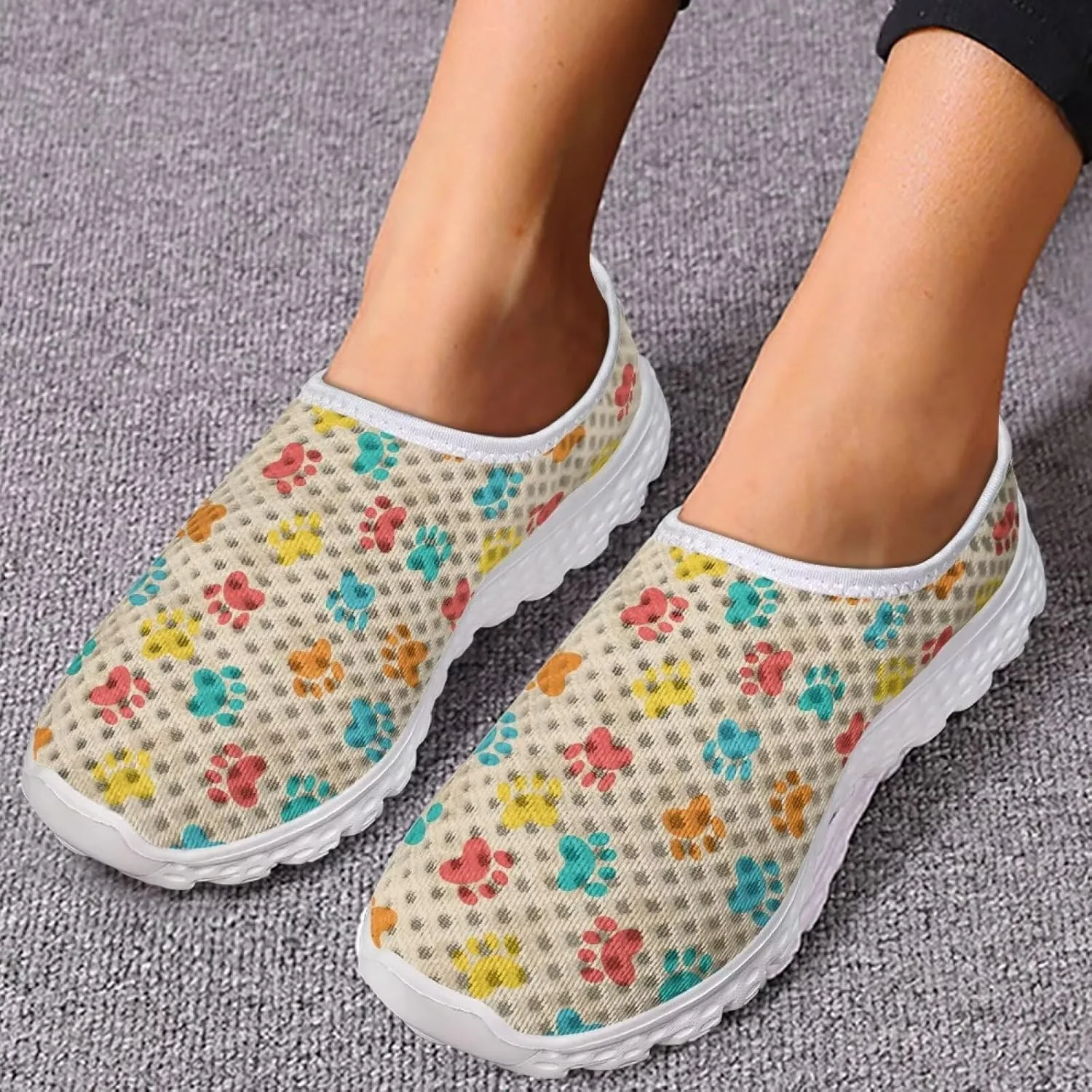 KEIAHUAN Trail Running Shoes Women Lightweight Fashion Casual Mesh Sneakers Flats