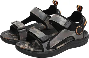 Kids Athletic Sandals for Boys 2025 Summer Trendy Camouflage Open Toe Anti Slip Beach Shoes Outdoor Sport Sneakers