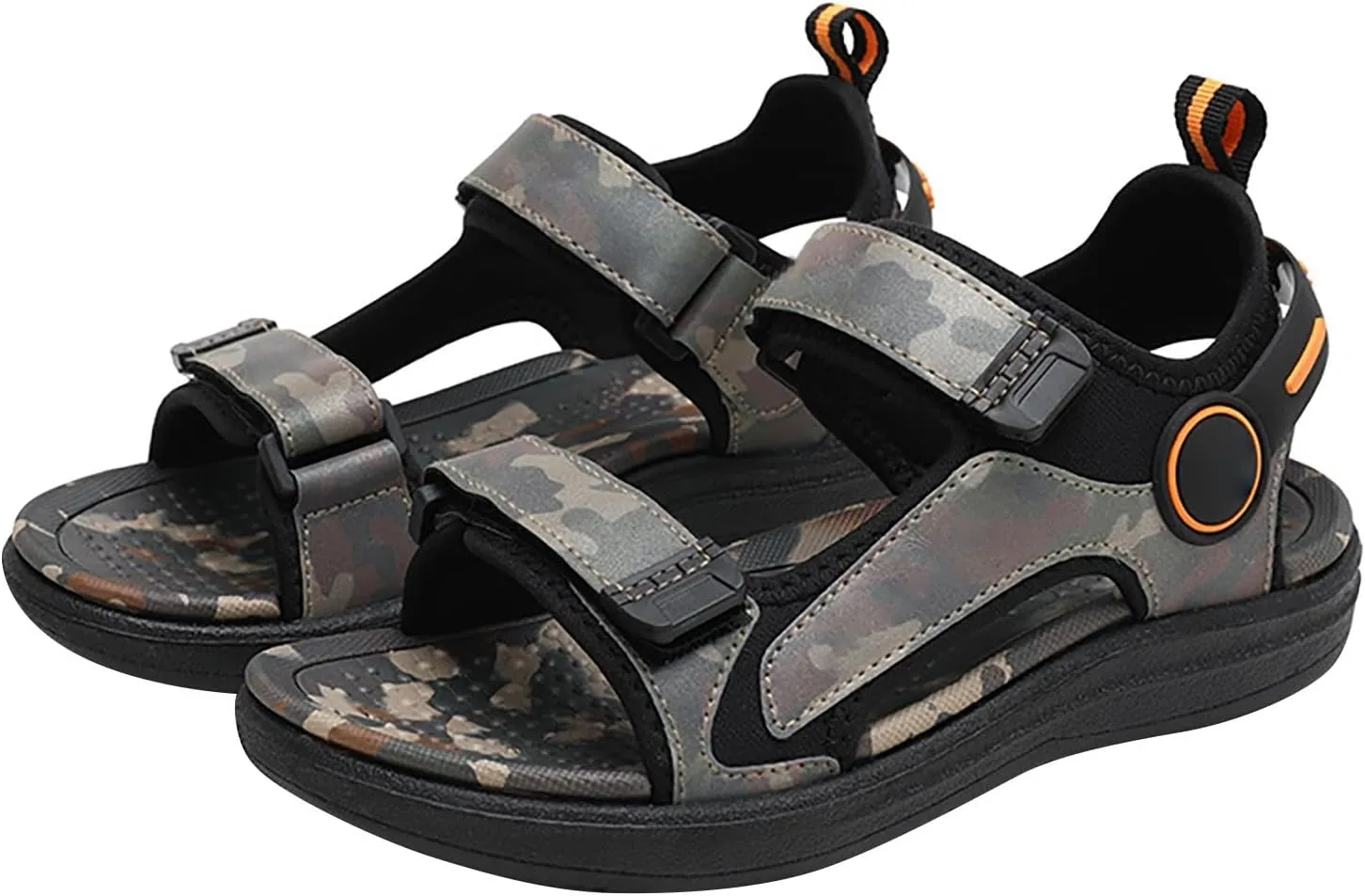 Kids Athletic Sandals for Boys 2025 Summer Trendy Camouflage Open Toe Anti Slip Beach Shoes Outdoor Sport Sneakers