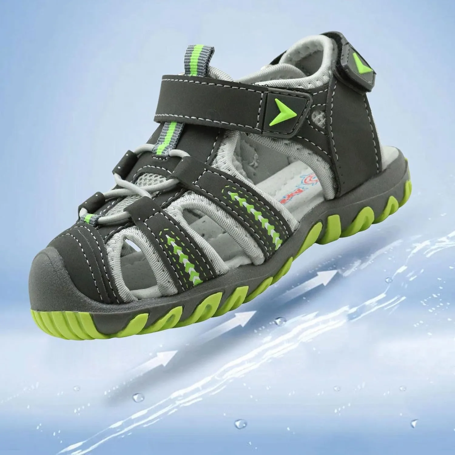 Kids Boys Closed Toe Sport Sandals Summer Outdoor Athletic Sneakers Lightweight Walking Hiking Hook Boy Slippers
