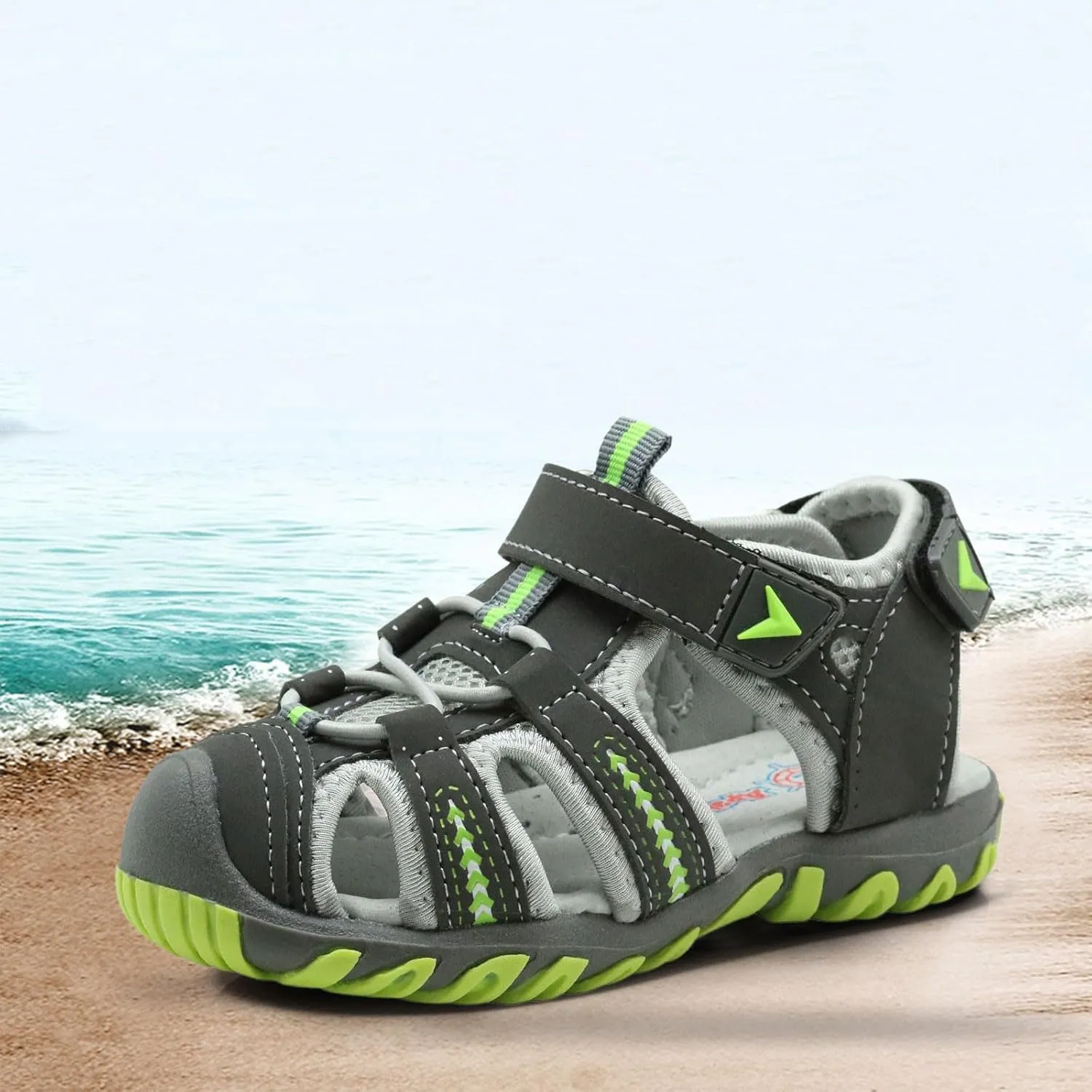 Kids Boys Closed Toe Sport Sandals Summer Outdoor Athletic Sneakers Lightweight Walking Hiking Hook Boy Slippers