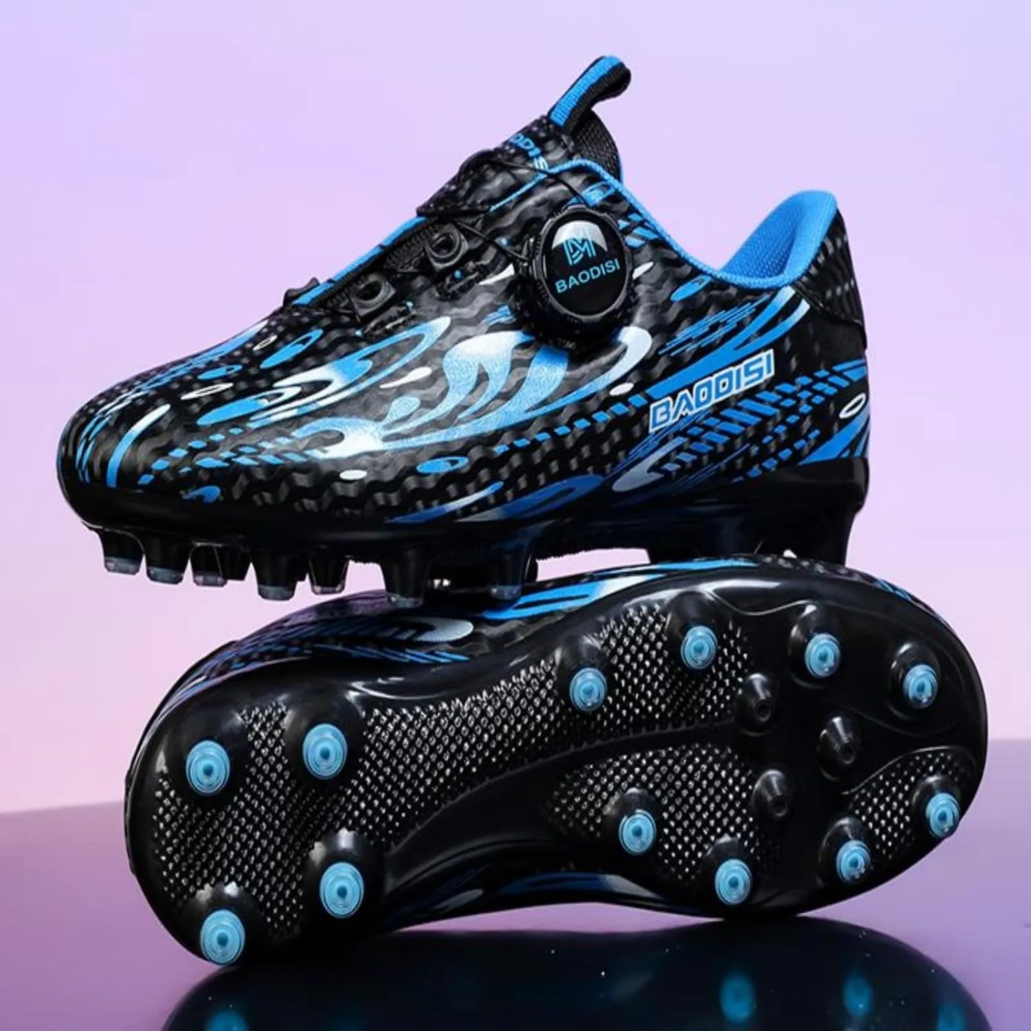 Kids Soccer Cleats for Boys & Girls - Firm Ground Football Shoes for Youth & Children - Lightweight Athletic Outdoor Sports Shoes for Traction & Speed