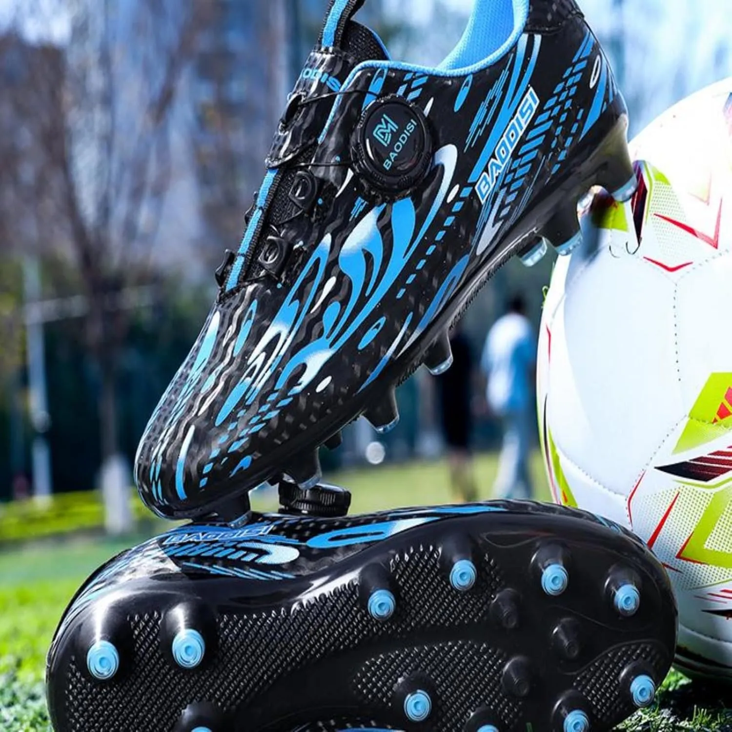 Kids Soccer Cleats for Boys & Girls - Firm Ground Football Shoes for Youth & Children - Lightweight Athletic Outdoor Sports Shoes for Traction & Speed